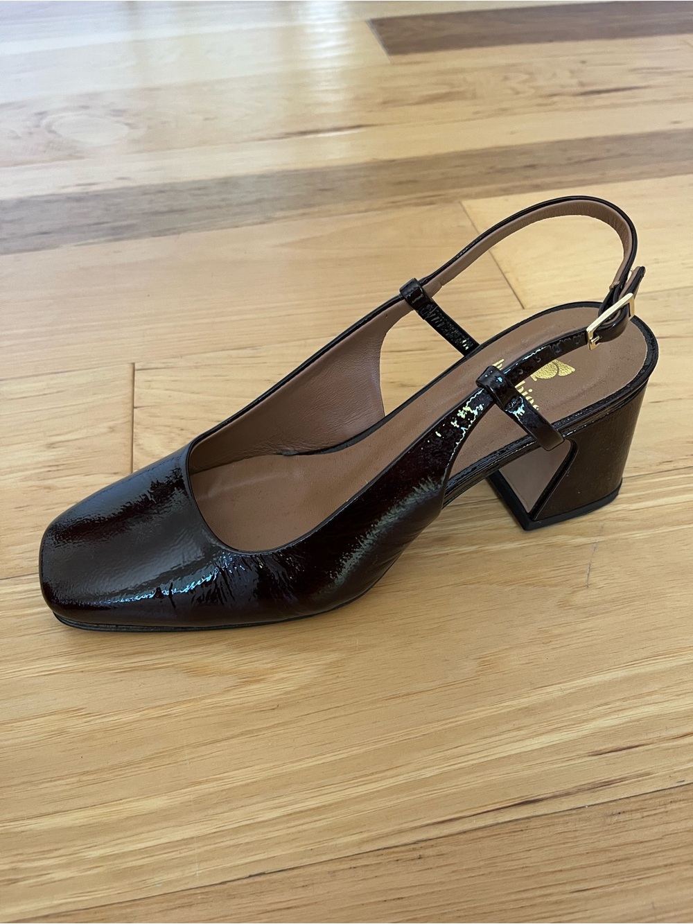 Bobbies Paris Chocolate Brown Leather Mary Jane Block Heel - Picture 9 of 14